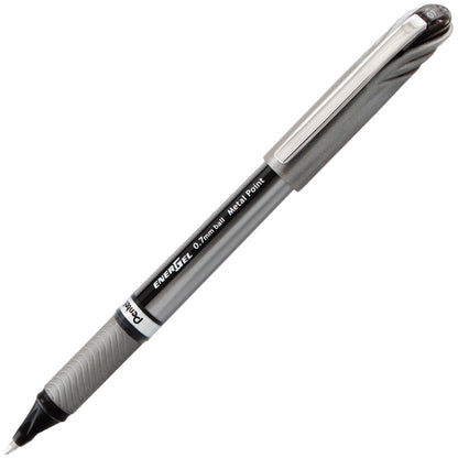 EnerGel NV Liquid Gel Pen, (0.7mm) Metal Tip, Medium Line Capped, Black Ink (BL27-A)