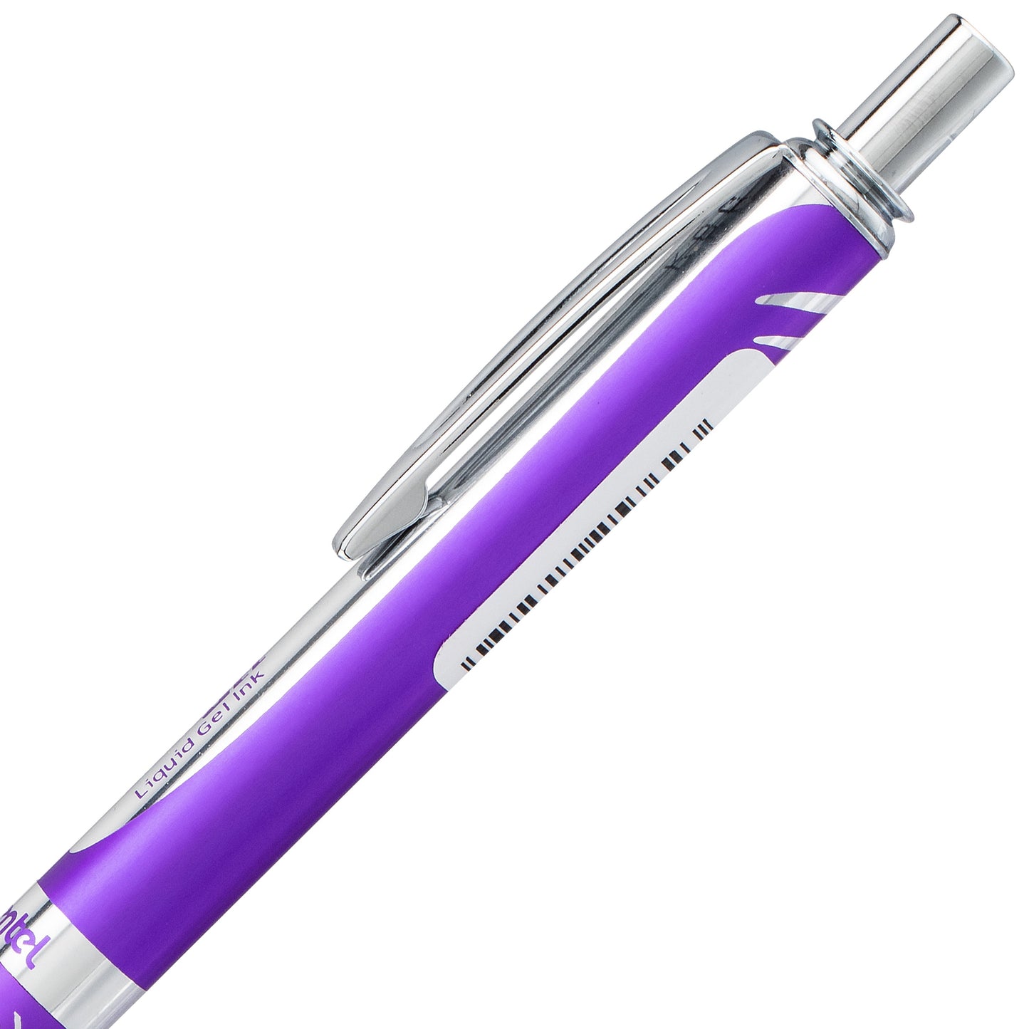 EnerGel Alloy Retractable Premium Liquid Gel Pen, (0.7mm) Metal Tip, Medium Line, Violet Barrel, Black Ink (BL407V-A)