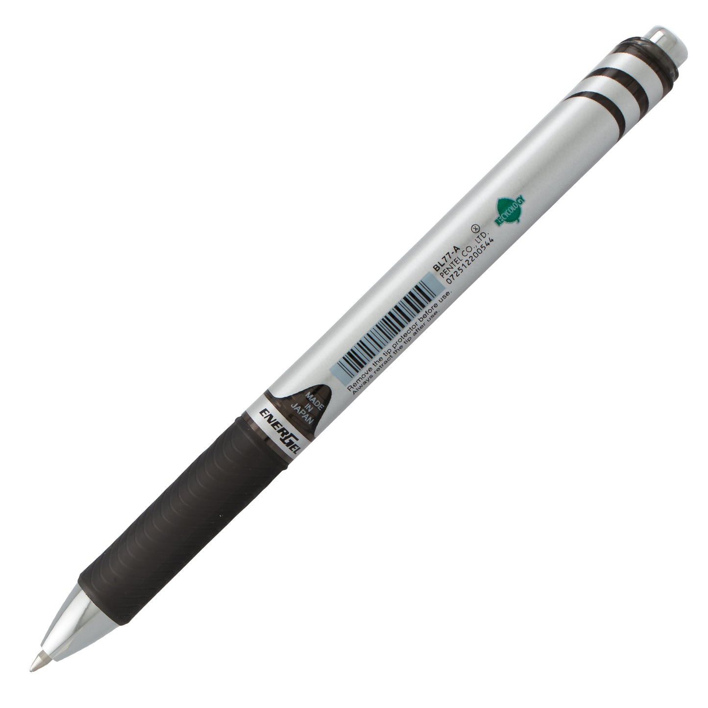 EnerGel RTX Retractable Liquid Gel Pen, (0.7mm) Metal Tip, Medium Line, Black Ink (BL77-A)