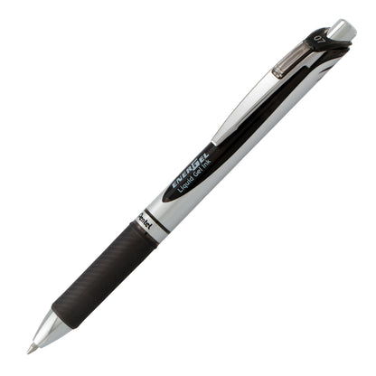 EnerGel RTX Retractable Liquid Gel Pen, (0.7mm) Metal Tip, Medium Line, Black Ink (BL77-A)