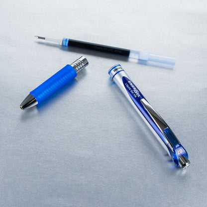 EnerGel RTX Retractable Liquid Gel Pen, (0.7mm) Metal Tip, Medium Line, Blue Ink (BL77-C)