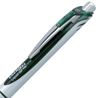 EnerGel RTX Retractable Liquid Gel Pen, (0.7mm) Medium line, Forest Green Ink (BL77-D3)