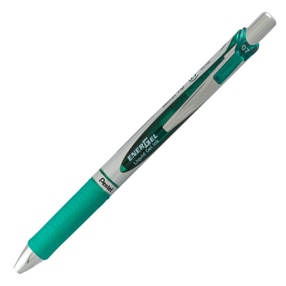EnerGel RTX Retractable Liquid Gel Pen, (0.7mm) Metal Tip, Medium Line,Green Ink (BL77-D)