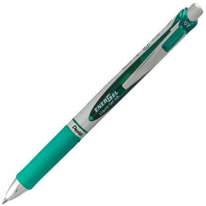 EnerGel RTX Retractable Liquid Gel Pen, (0.7mm) Metal Tip, Medium Line,Green Ink (BL77-D)