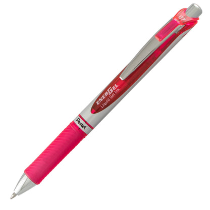 EnerGel RTX Retractable Liquid Gel Pen, (0.7mm) Metal Tip, Medium Line, Pink Ink (BL77-P)