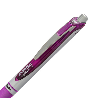 EnerGel RTX Retractable Liquid Gel Pen, (0.7mm) Metal Tip, Medium Line, Violet Ink (BL77-V)