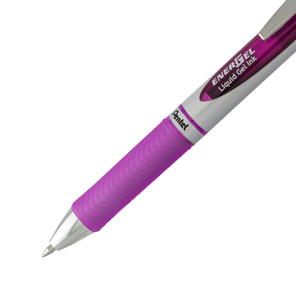 EnerGel RTX Retractable Liquid Gel Pen, (0.7mm) Metal Tip, Medium Line, Violet Ink (BL77-V)