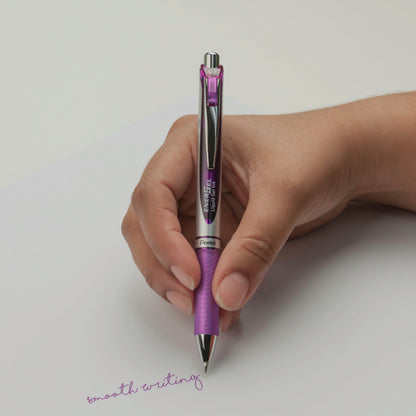 EnerGel RTX Retractable Liquid Gel Pen, (0.7mm) Metal Tip, Medium Line, Violet Ink (BL77-V)
