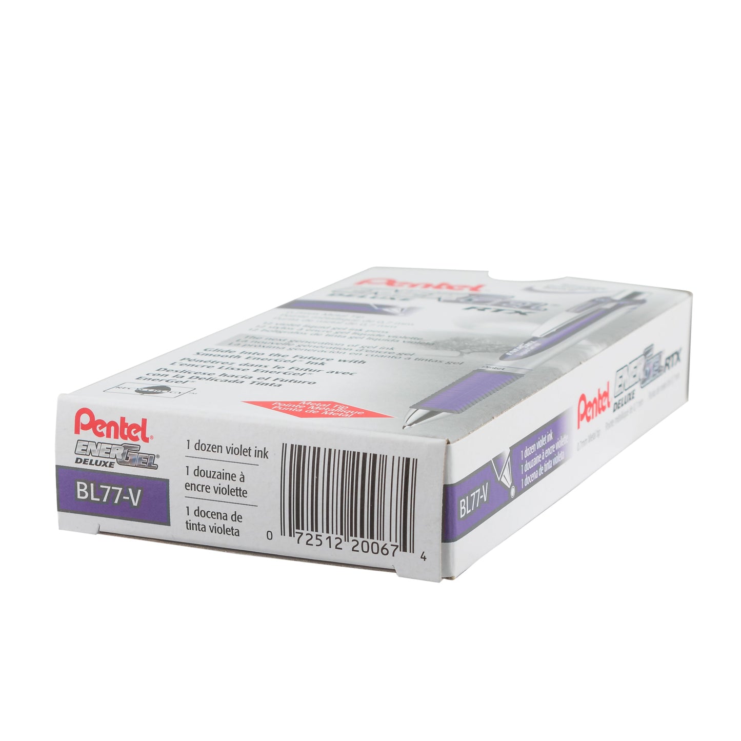 EnerGel RTX Retractable Liquid Gel Pen, (0.7mm) Metal Tip, Medium Line, Violet Ink (BL77-V)