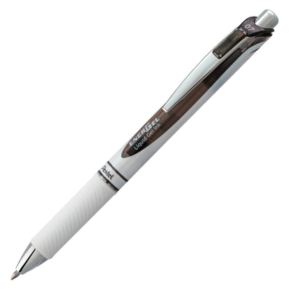 EnerGel Pearl Retractable Liquid Gel Pen, (0.7mm) Metal Tip, Medium Line, Black Accent, Black Ink (BL77PW-A)
