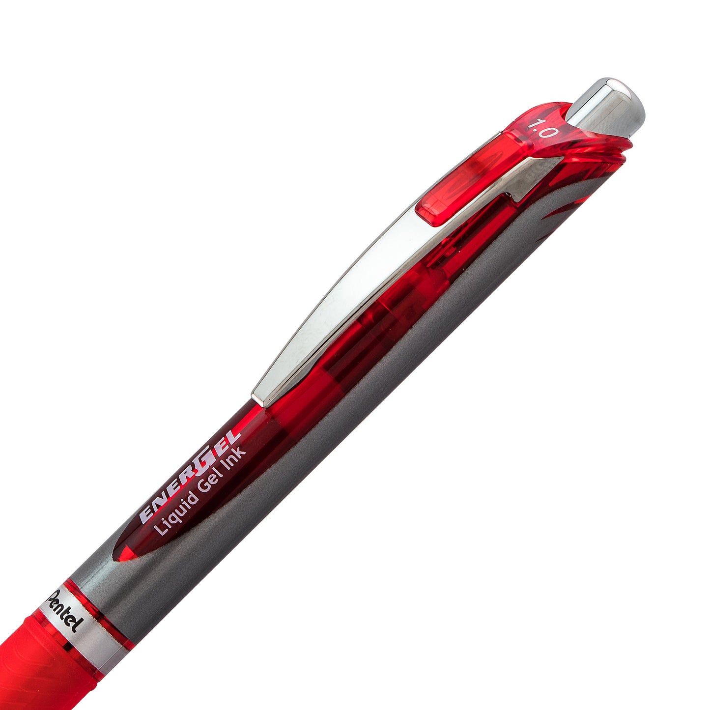 EnerGel RTX Retractable Liquid Gel Pen, (1.0mm) Metal Tip, Bold Line, Red Ink (BL80-B)