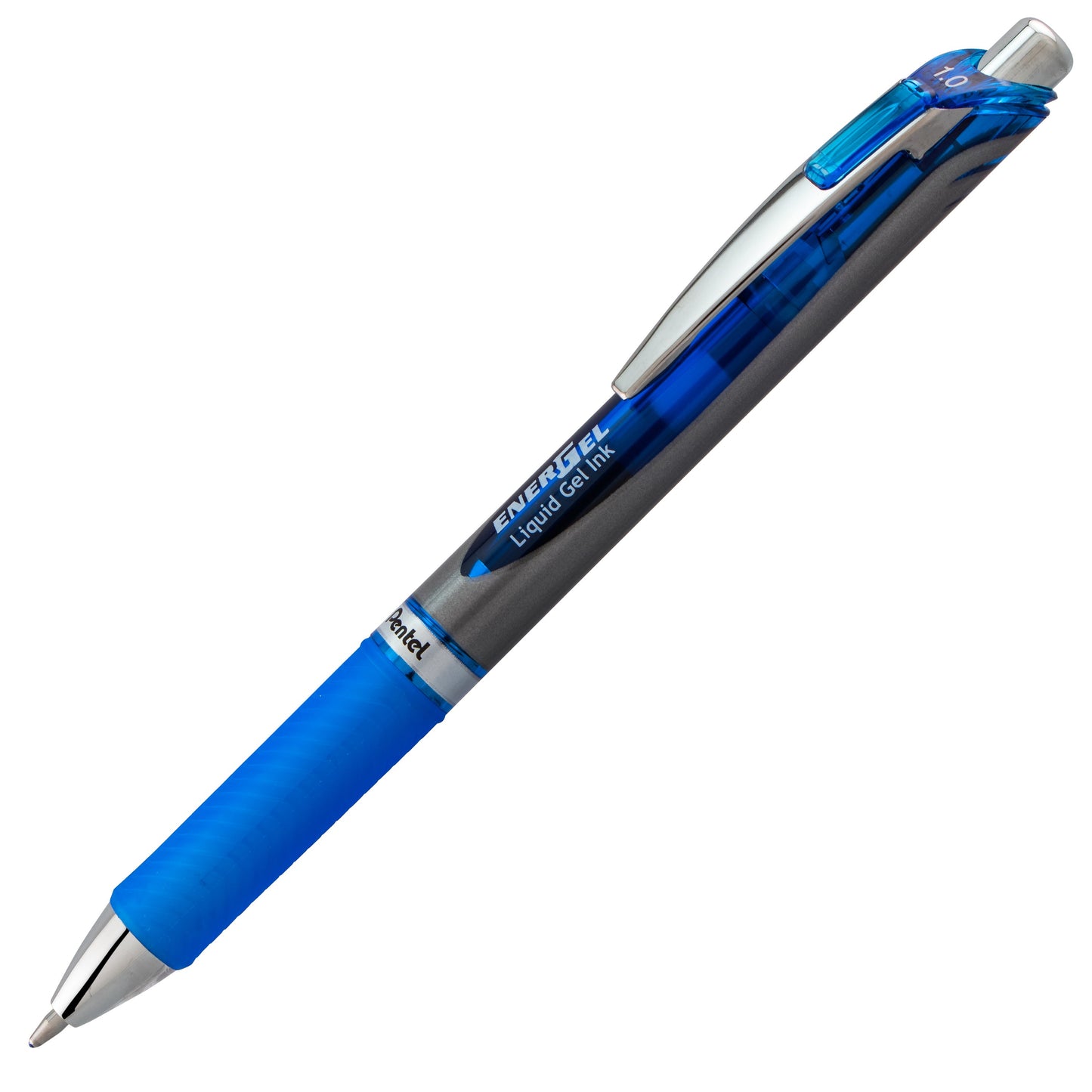 EnerGel RTX Retractable Liquid Gel Pen, (1.0mm) Metal Tip, Bold Line, Blue Ink (BL80-C)