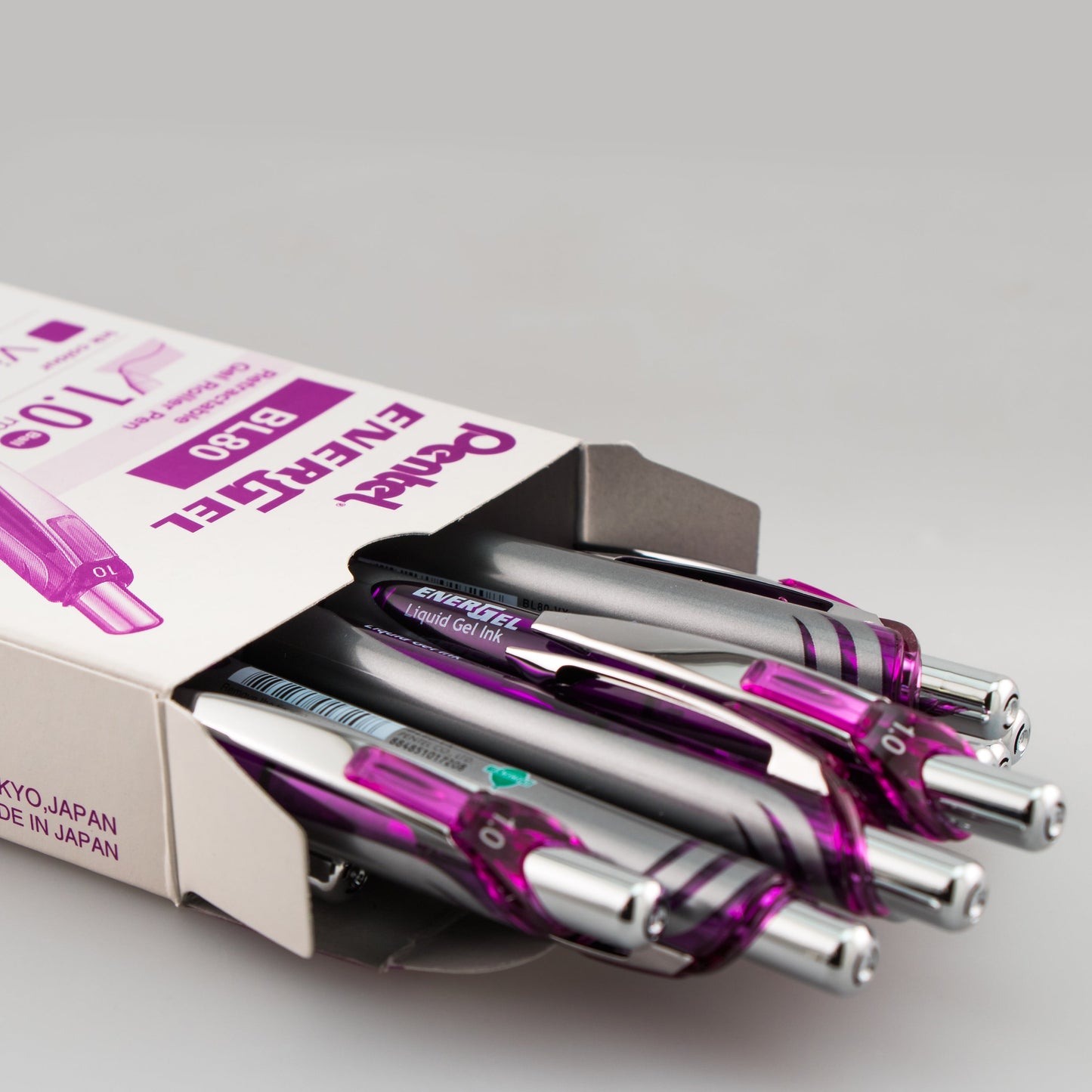 EnerGel RTX Retractable Liquid Gel Pen, (1.0mm) Metal Tip, Bold Line, Violet Ink (BL80-V)