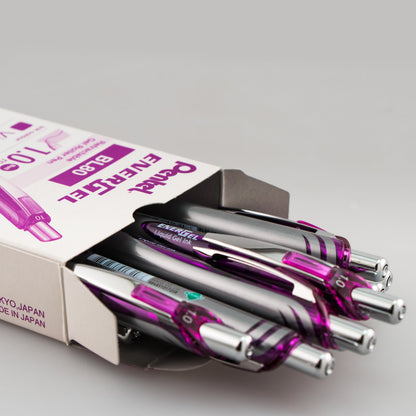 EnerGel RTX Retractable Liquid Gel Pen, (1.0mm) Metal Tip, Bold Line, Violet Ink (BL80-V)
