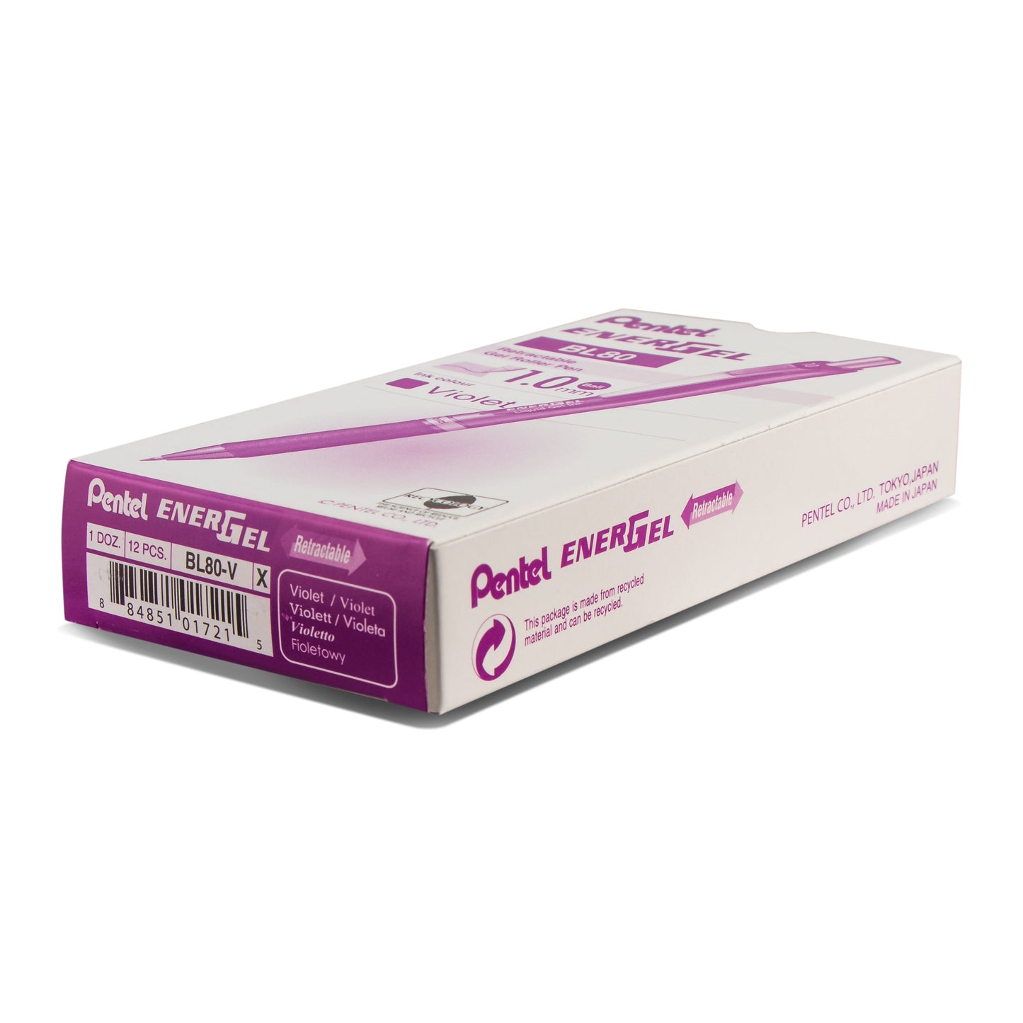 EnerGel RTX Retractable Liquid Gel Pen, (1.0mm) Metal Tip, Bold Line, Violet Ink (BL80-V)
