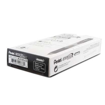 EnerGel-X Retractable Liquid Gel Pen, (0.5mm) Needle Tip, Fine Line, Black Ink (BLN105-A)