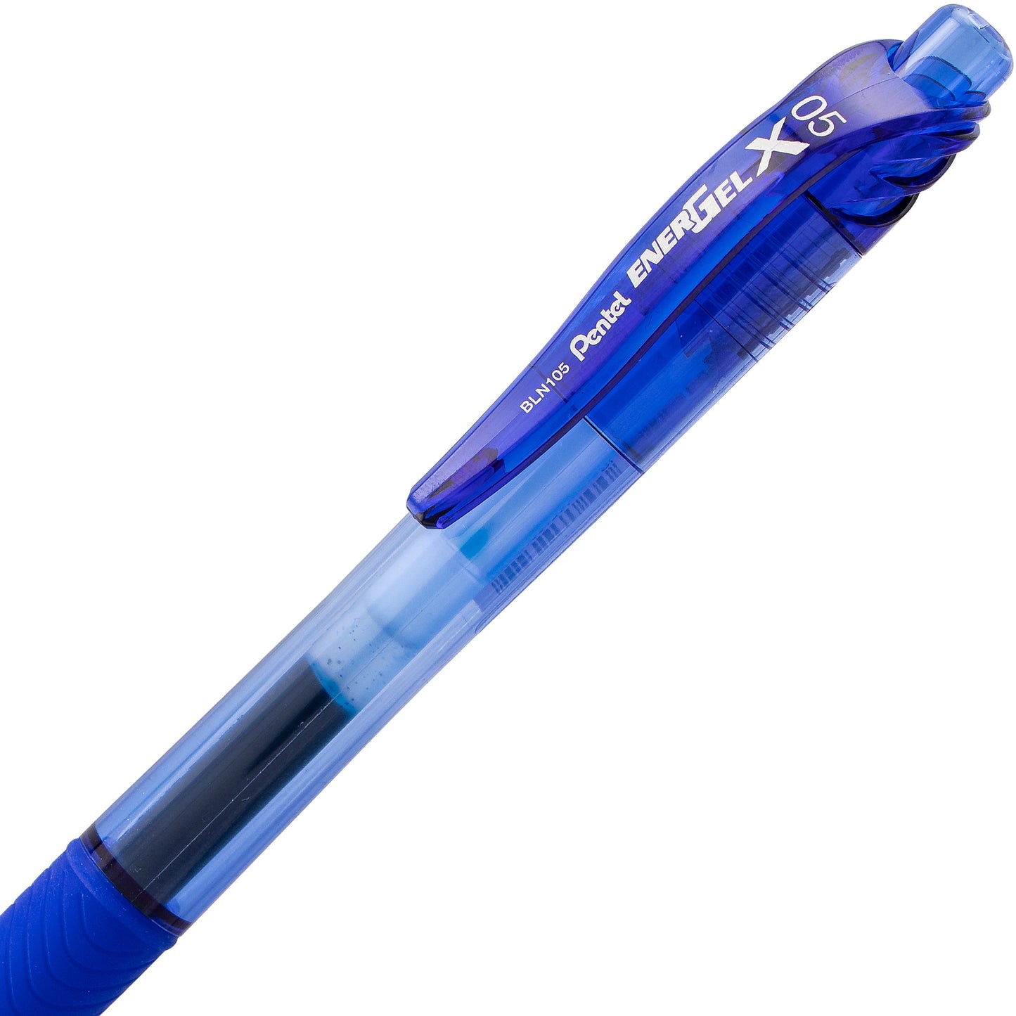 EnerGel-X Retractable Liquid Gel Pen, (0.5mm) Needle Tip, Fine Line, Blue Ink (BLN105-C)