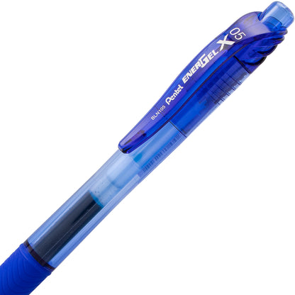 EnerGel-X Retractable Liquid Gel Pen, (0.5mm) Needle Tip, Fine Line, Blue Ink (BLN105-C)