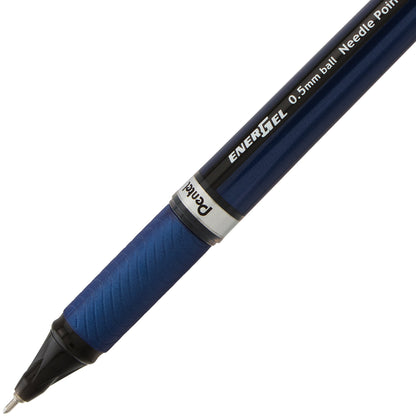 EnerGel NV Liquid Gel Pen, (0.5mm) Needle Tip, Fine Line Capped, Black Ink (BLN25-A)