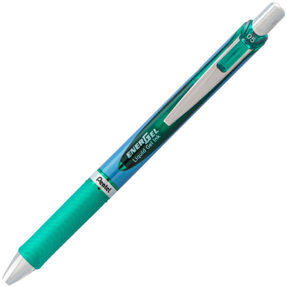 EnerGel RTX Retractable Liquid Gel Pen, (0.5mm) Needle Tip, Fine Line, Green Ink (BLN75-D)
