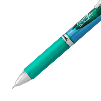 EnerGel RTX Retractable Liquid Gel Pen, (0.5mm) Needle Tip, Fine Line, Green Ink (BLN75-D)