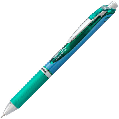 EnerGel RTX Retractable Liquid Gel Pen, (0.5mm) Needle Tip, Fine Line, Green Ink (BLN75-D)