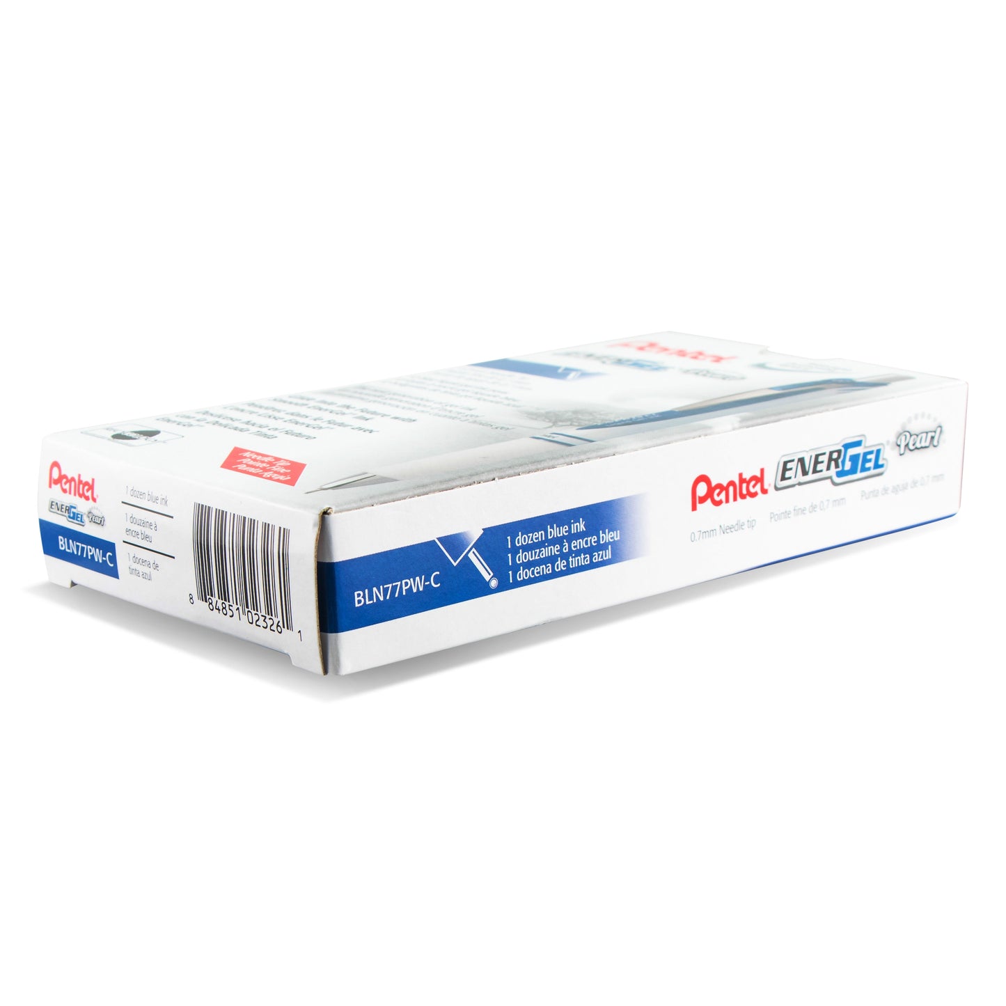 EnerGel Pearl Retractable Liquid Gel Pen, (0.7mm) Needle Tip, Medium Line, Blue Ink (BLN77PW-C)