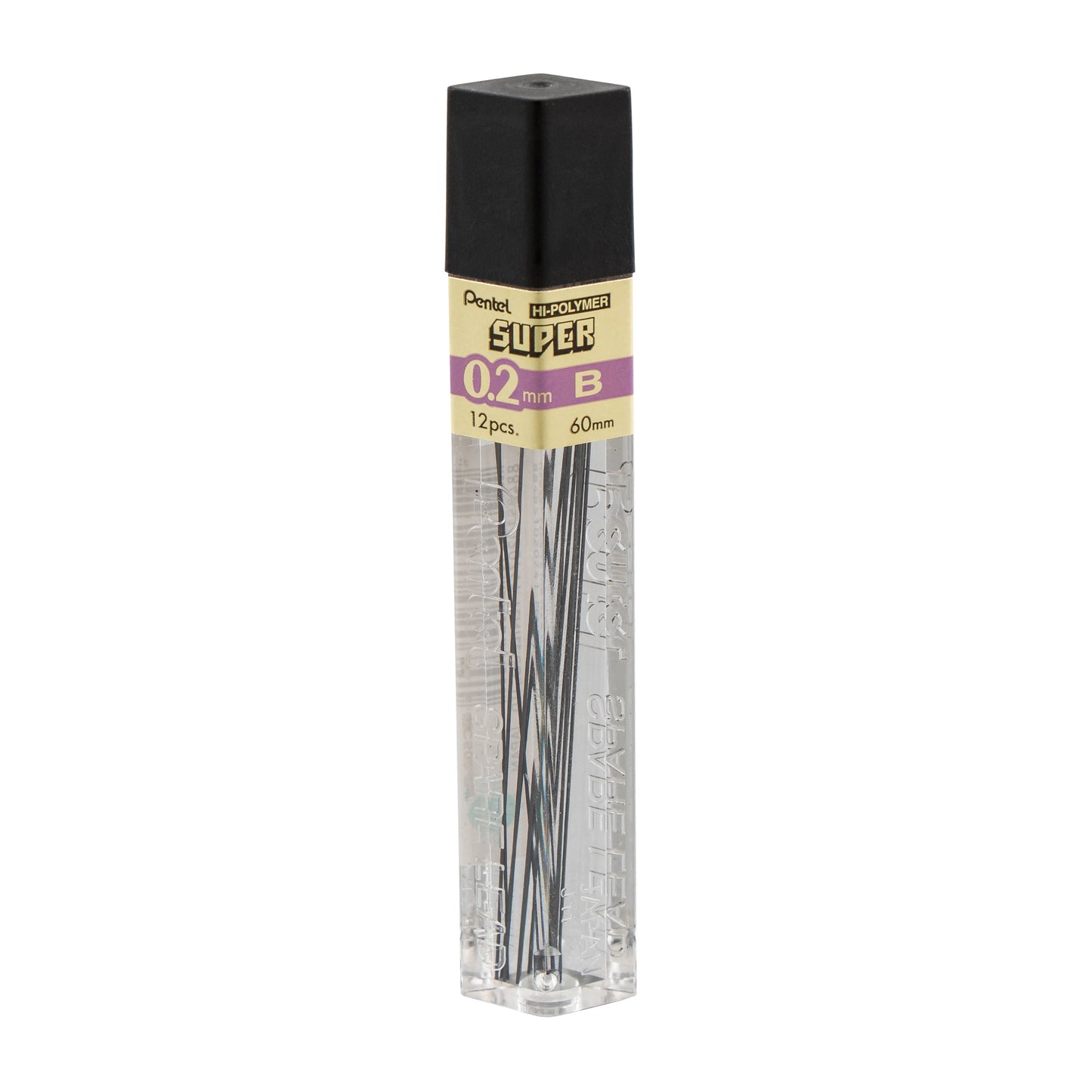 Super Hi-Polymer Lead Refill (0.2mm) Super Fine, B, 12 pcs/Tube (C502-B)