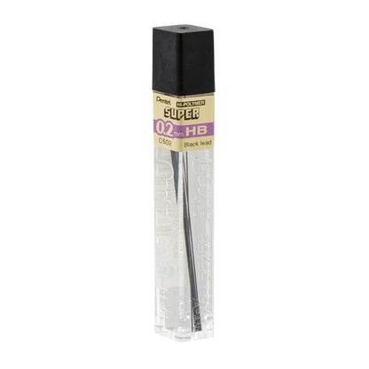 Super Hi-Polymer Lead Refill (0.2mm) Super Fine, HB, 12 pcs/Tube (C502-HB)