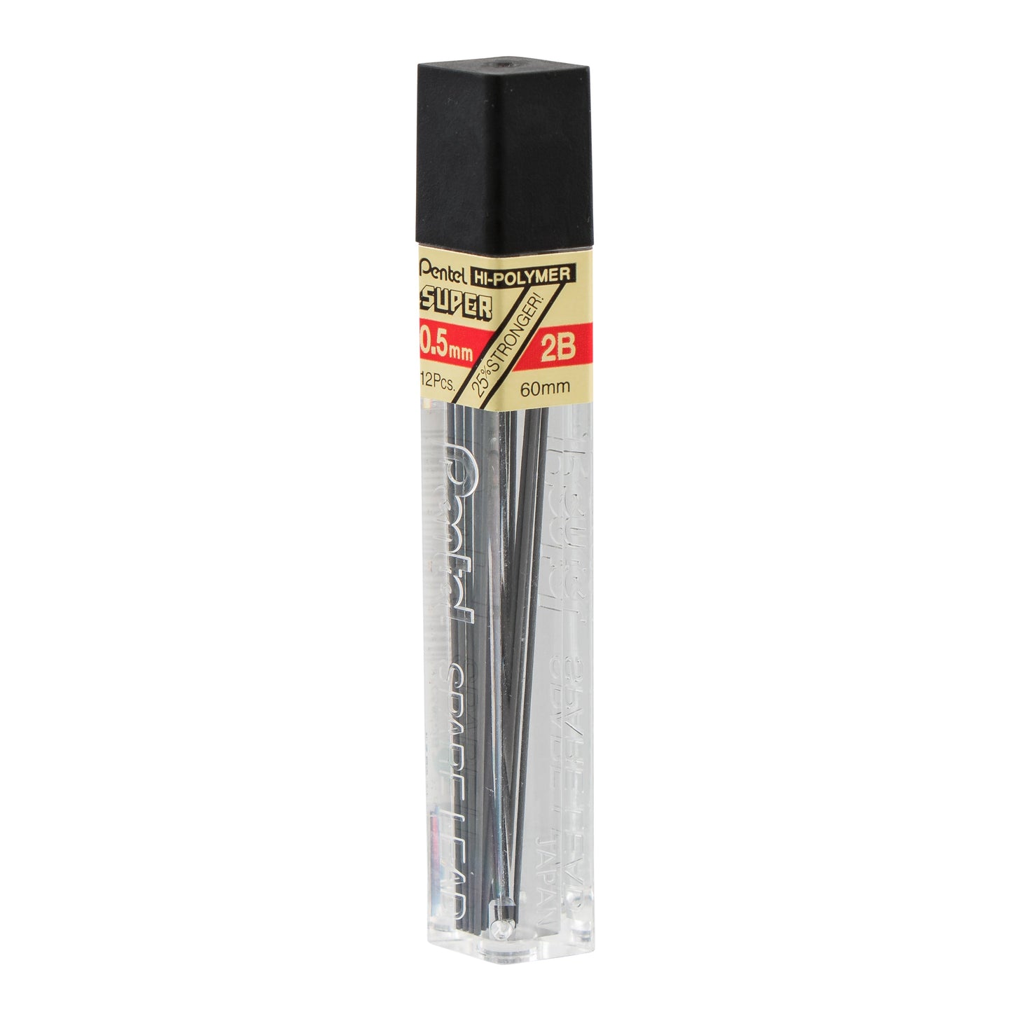 Super Hi-Polymer Lead Refill (0.5mm) Fine, 2B, 12 pcs/Tube (C505-2B)