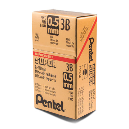 Super Hi-Polymer Lead Refill (0.5mm) Fine, 3B, 12 pcs/Tube (C505-3B)