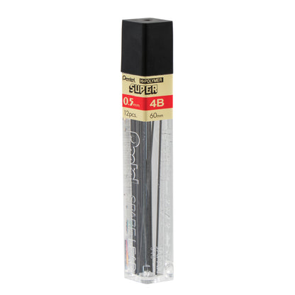 Super Hi-Polymer Lead Refill (0.5mm) Fine, 4B, 12 pcs/Tube (C505-4B)