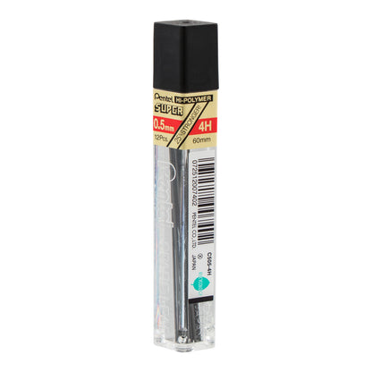 Super Hi-Polymer Lead Refill (0.5mm) Fine, 4H, 12 pcs/Tube (C505-4H)