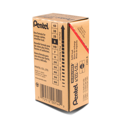 Super Hi-Polymer Lead Refill (0.5mm) Fine, B, 12 pcs/Tube (C505-B)