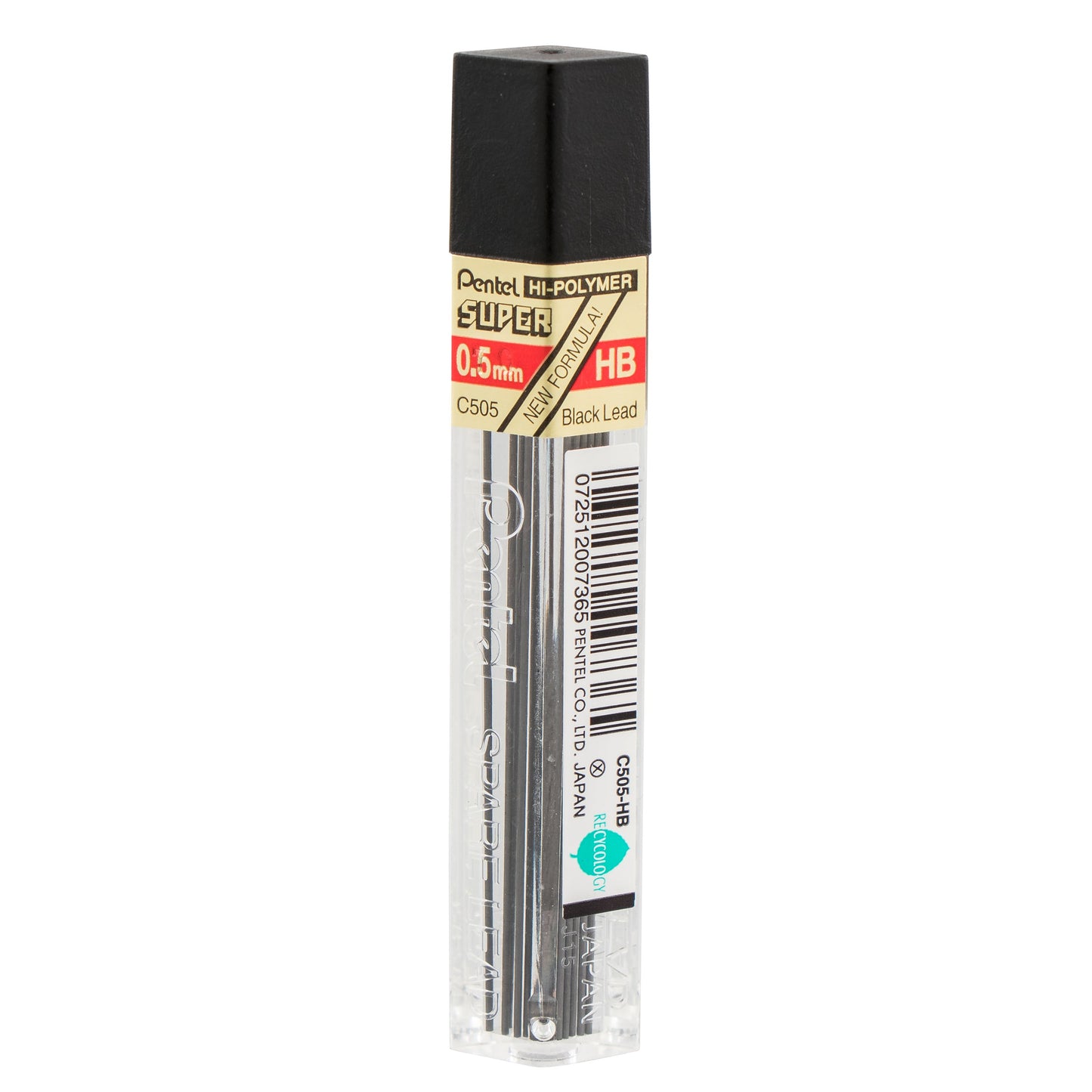 Super Hi-Polymer Lead Refill (0.5mm) Fine, HB, 12 pcs/Tube (C505-HB)