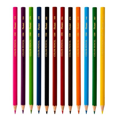 Pentel Arts Color Pencils - Assorted Colors,12-Pk (CB8-12)