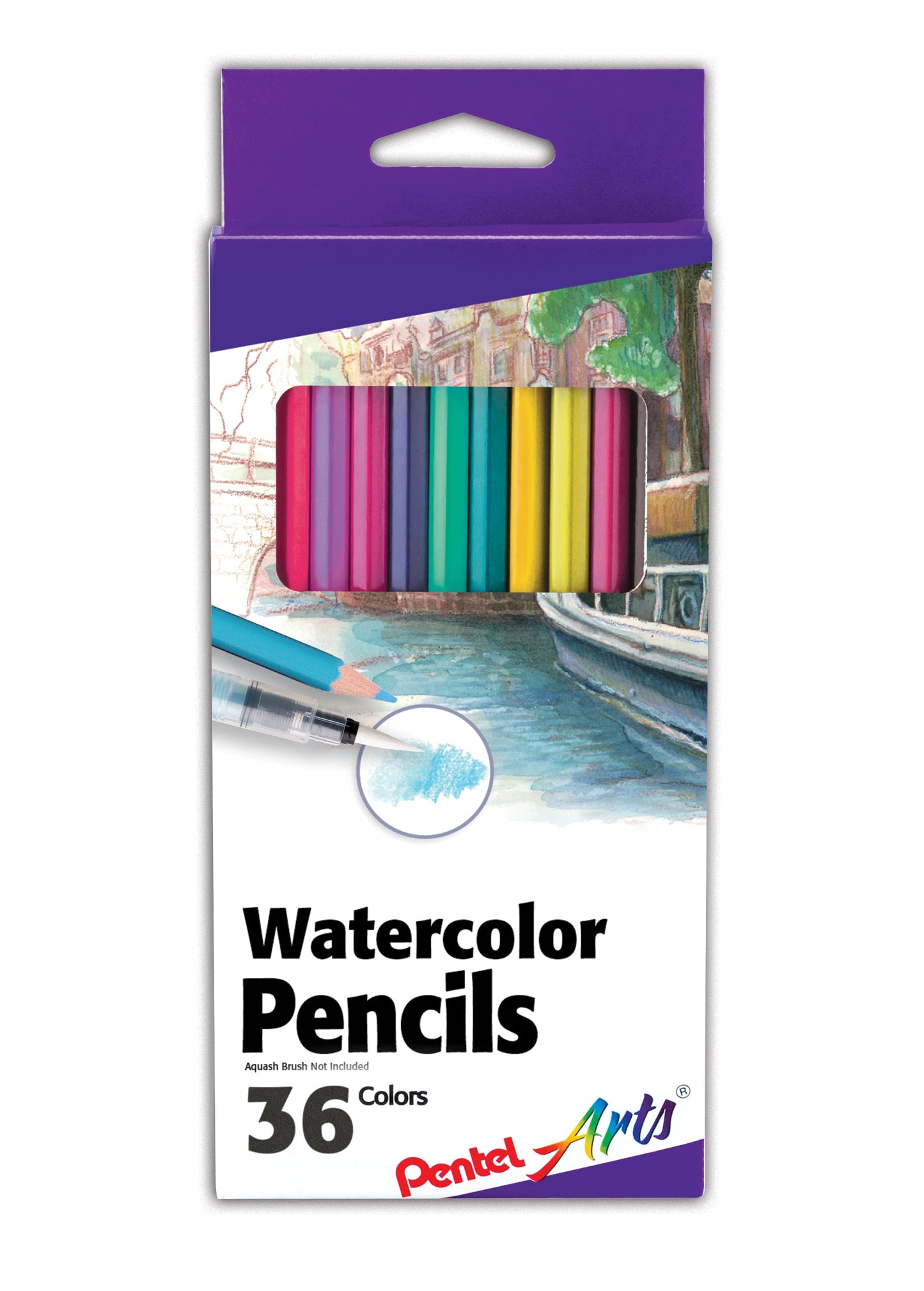Pentel Arts Watercolor Pencil Set - Assorted Colors, 36-Pack (CB9-36)