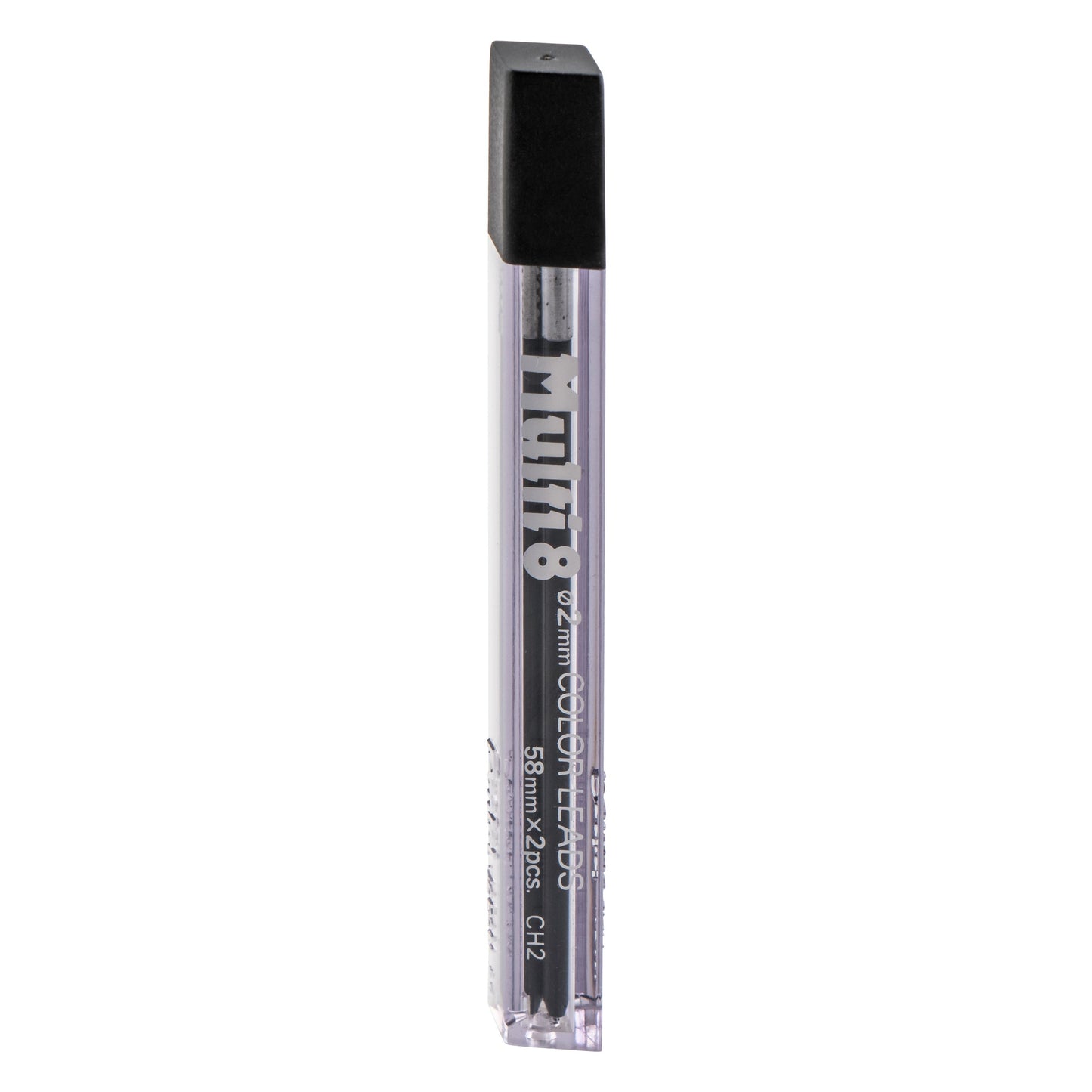Pentel Arts 8 Colour Pencil Lead Refill (2.0mm),  Black, 2 pcs/Tube (CH2-A)