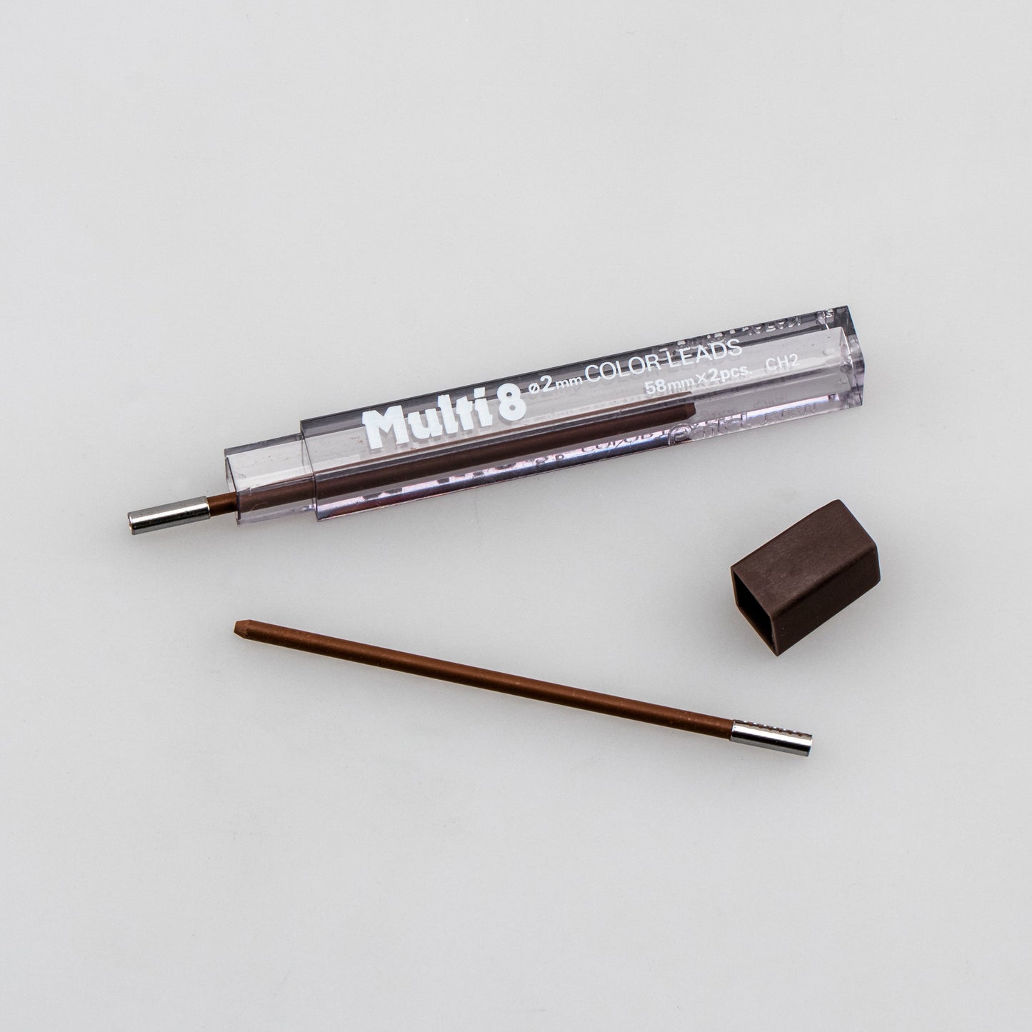 Pentel Arts 8 Colour Pencil Lead Refill (2.0mm), Brown, 2 pcs/Tube (CH2-E)