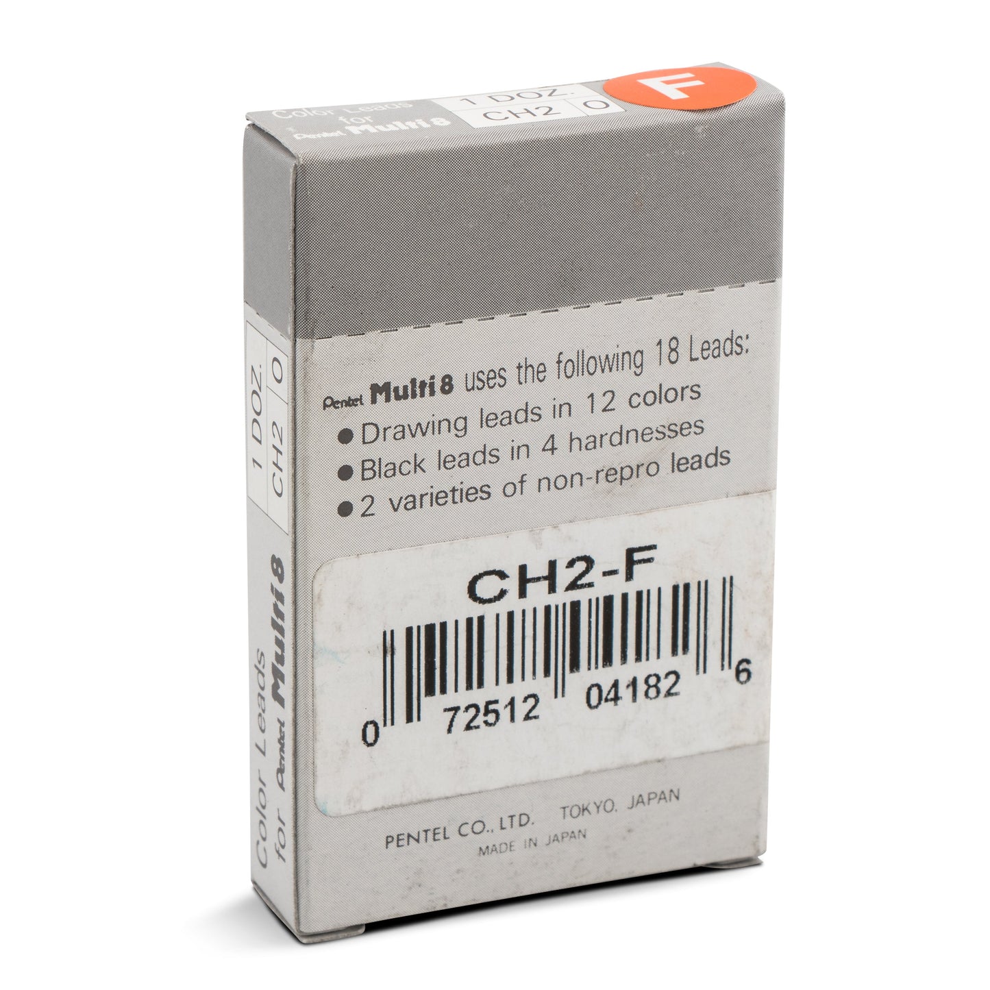 Pentel Arts 8 Colour Pencil Lead Refill (2.0mm), Orange, 2 pcs/Tube (CH2-F)