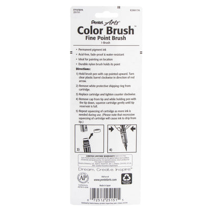 Pentel Arts Color Brush with Pigment Ink, Fine Tip, Black Ink 1-Pk (FP5FBPA)