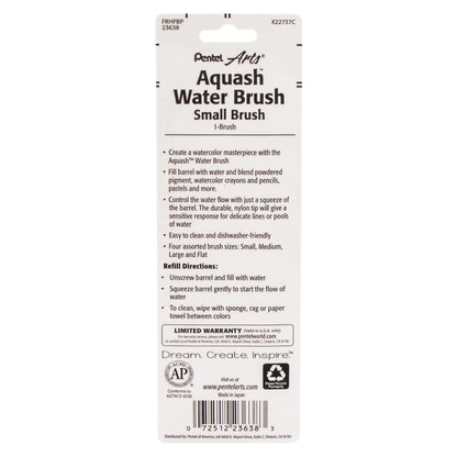 Pentel Arts Aquash Water Brush Fine Point Small 1-Pk (FRHFBP)