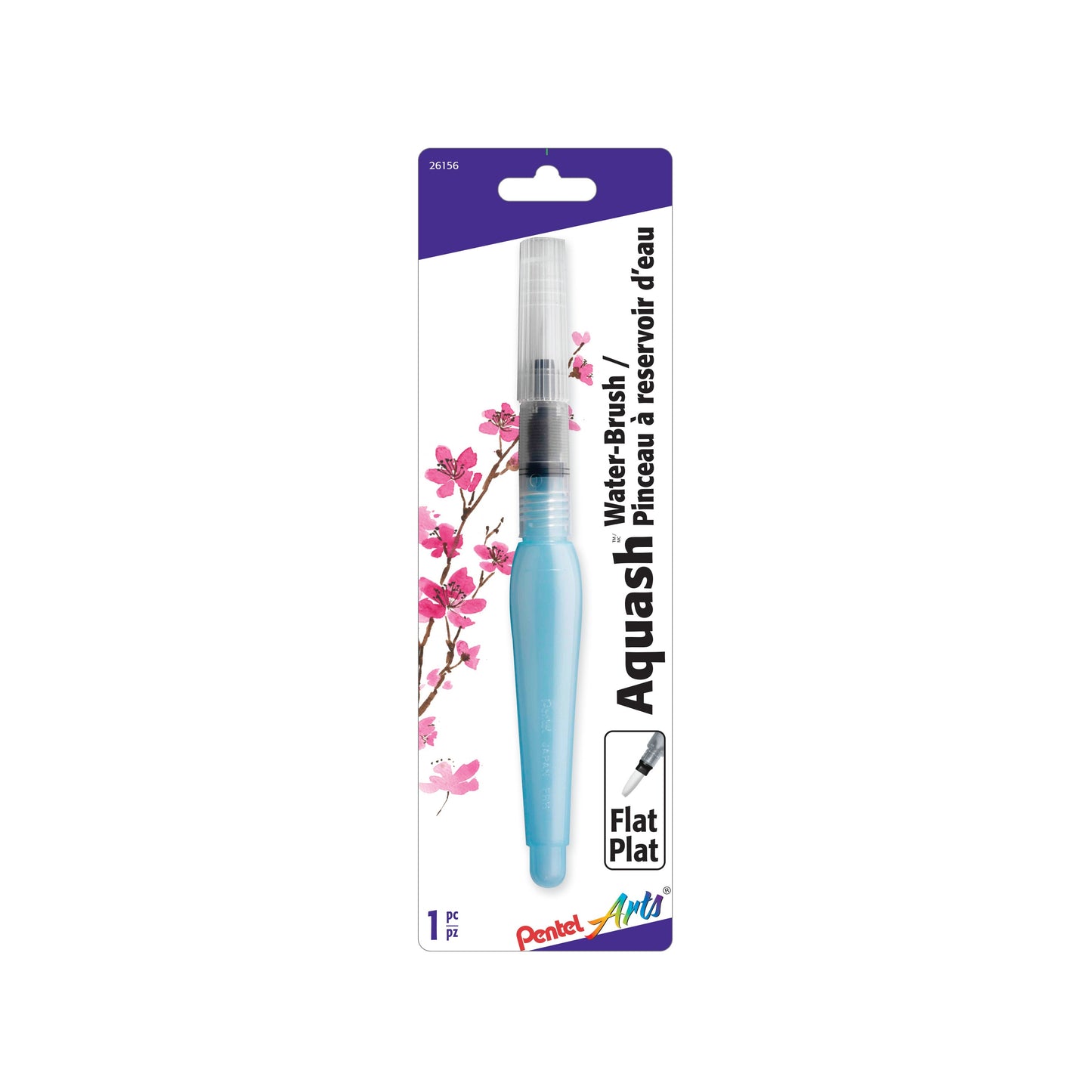 Pentel Arts Aquash Water Brush, Flat Tip,1-Pk Carded (FRHMHBP)