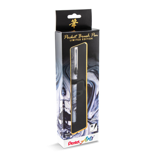 Pentel Arts Limited Edition Pocket Brush, Marble Wrap (GFKP3F1BPA)