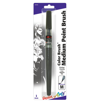 Pentel Arts Color Brush with Pigment Ink, Gray Ink, 1-pk (GFPBP137)