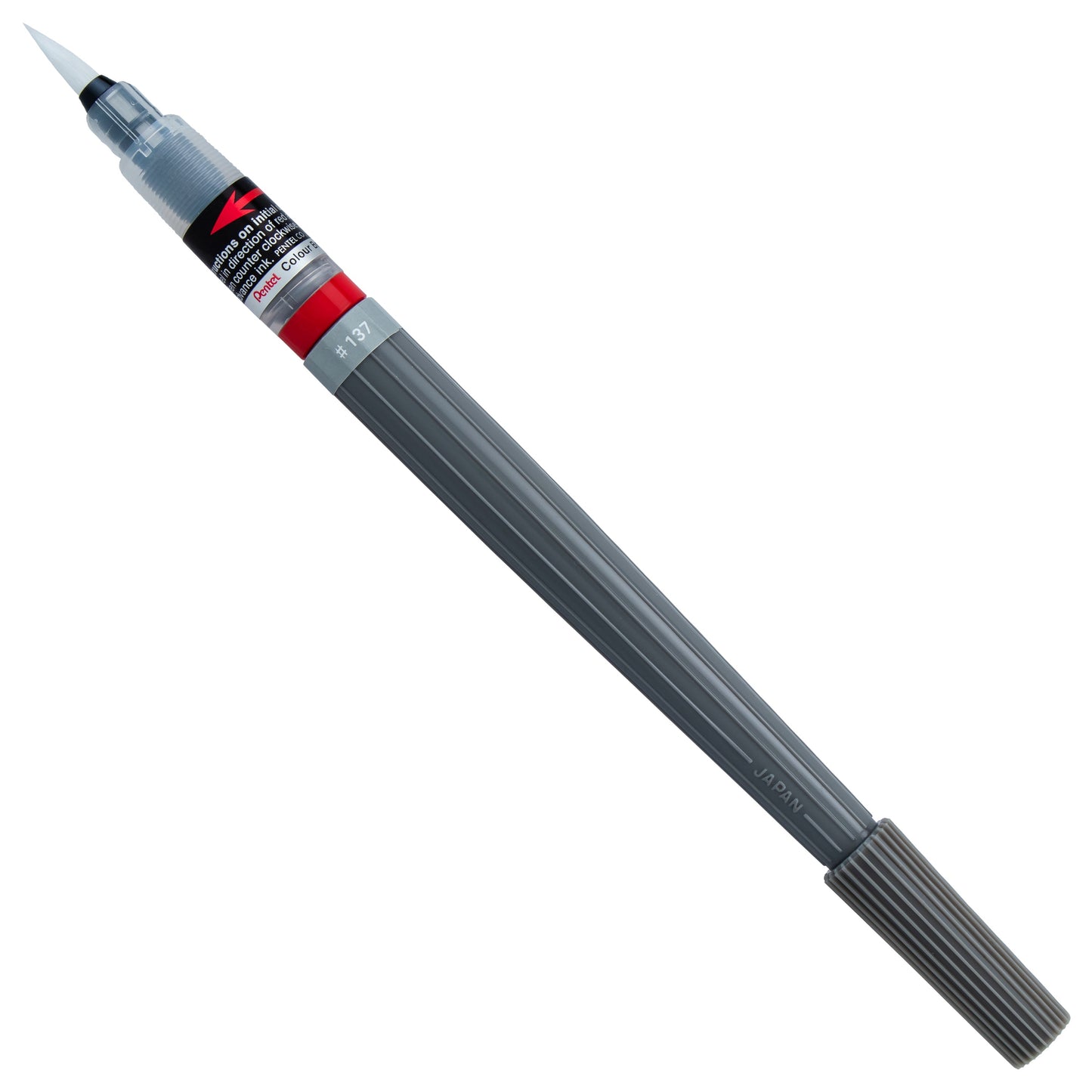 Pentel Arts Color Brush with Pigment Ink, Gray Ink, 1-pk (GFPBP137)