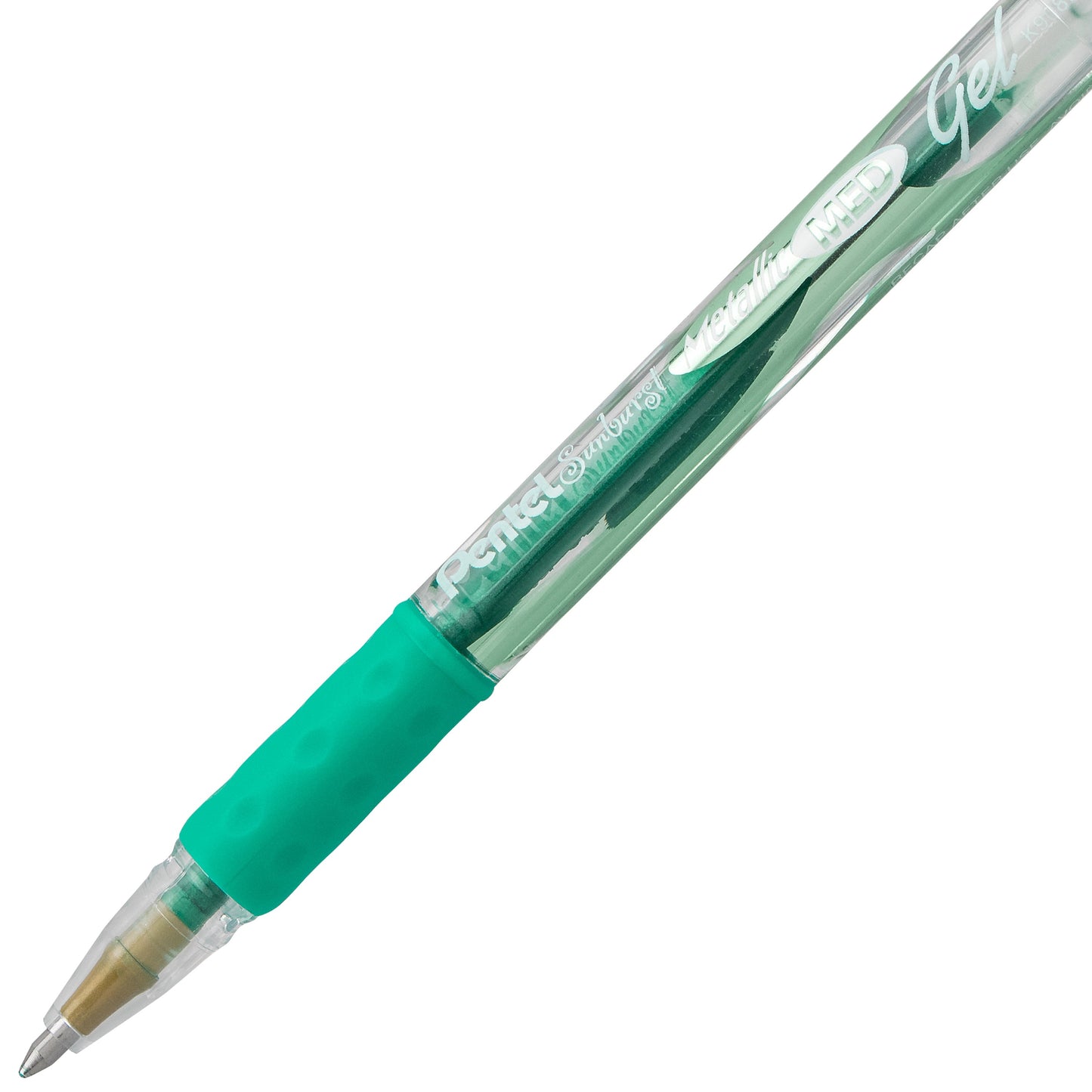 Sunburst Metallic Gel Pen, Medium Line, Permanent Green Ink (K908-MD)