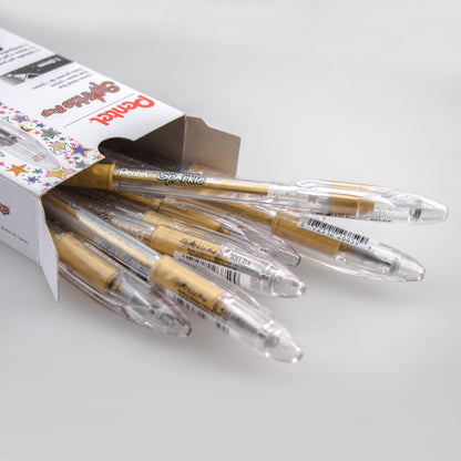 Sparkle Pop Metallic Gel Pen, (1.0mm) Bold Line, Gold-Gold (K91-DX)