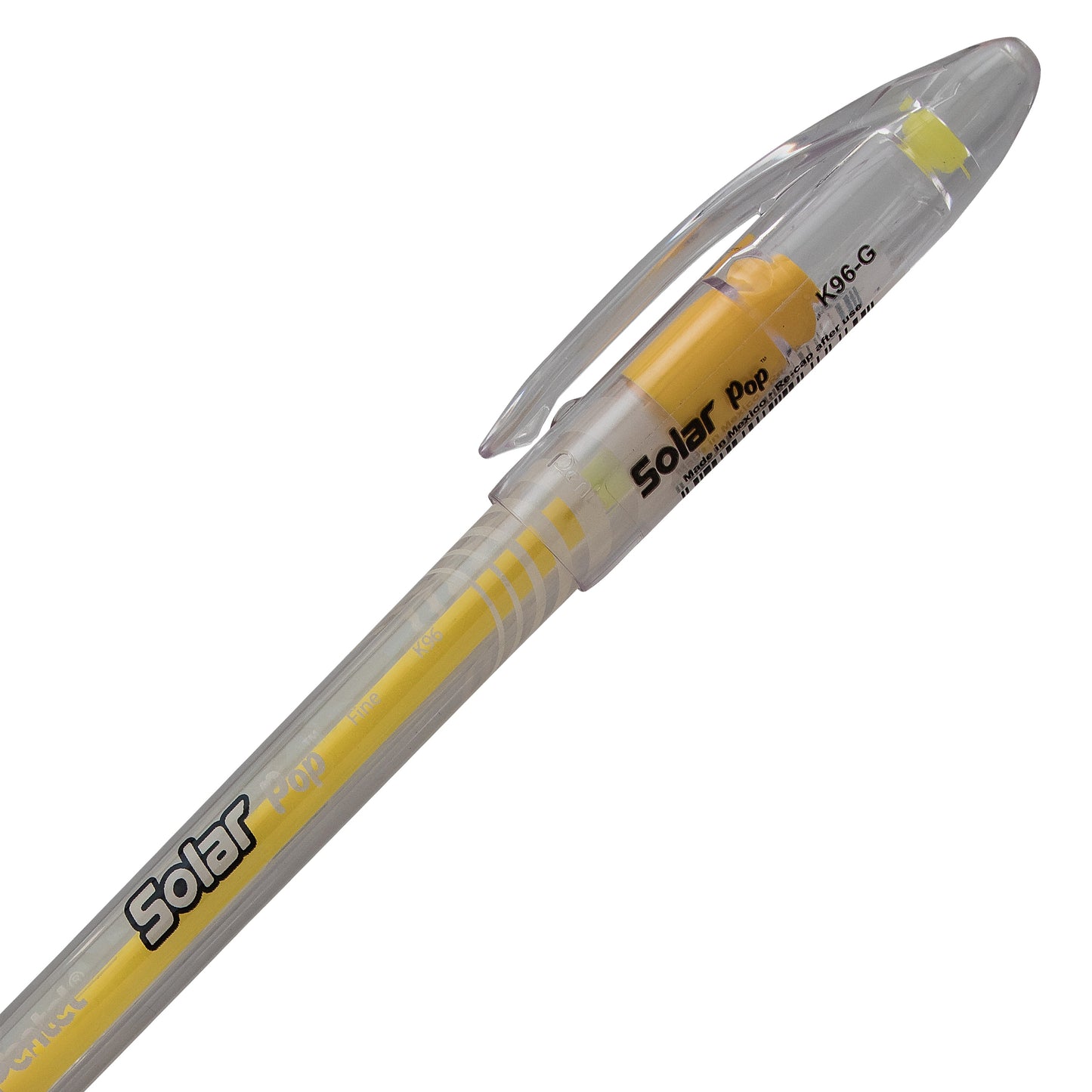 Solar Pop Neon Gel Pen, (0.6mm) Medium Line, Yellow Ink (K96-G)