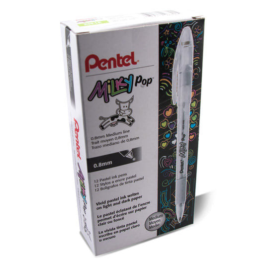 Milky Pop Pastel Gel Pen, (0.8mm) Medium Line, Mint Green Ink (K98-LK)